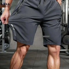 Men's High-Elastic Sports Shorts - Breathable with Zip Pockets