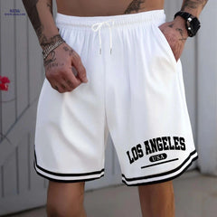 Men's LOS ANGELES Basketball Shorts - Lightweight, Breathable, Elastic Fit