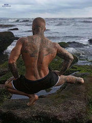 Men's Quick-Dry Athletic Shorts - Breathable Mesh & Geometric Design
