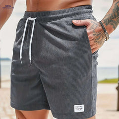 Men's Slim Fit Corduroy Running Shorts - Lightweight Summer Joggers