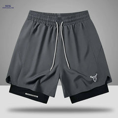 Men's Sports Shorts - Regular Fit, Geometric Pattern, Stretch Fabric