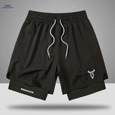 Men's Sports Shorts - Regular Fit, Geometric Pattern, Stretch Fabric