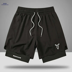 Men's Sports Shorts - Regular Fit, Geometric Pattern, Stretch Fabric