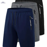 Men's Summer Casual Track Shorts - Elastic Waist, Zipper Pockets