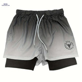 Men's Summer Sports Shorts - Ombre Design, Medium Stretch Fit