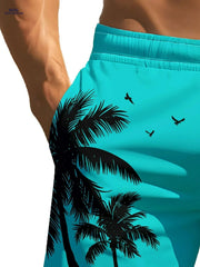 Men's Tropical Palm Beach Shorts - Quick-Dry, Lightweight & Stylish