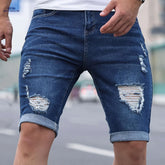 Men's Denim Bermuda Shorts - Casual Fit, Medium Stretch Style