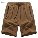 Men's Navy Blue Summer Shorts - Loose-Fit, Elastic Waist Drawstring
