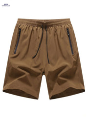 Men's Navy Blue Summer Shorts - Loose-Fit, Elastic Waist Drawstring