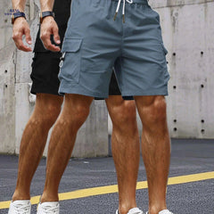 Stylish Men's Cargo Shorts - Set of 2 with 3D Pockets