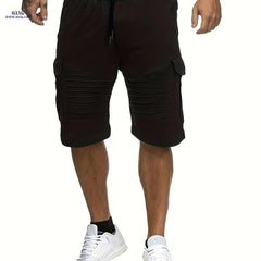 Summer Men's Casual Shorts - Striped Athletic Fit with Pockets