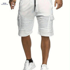 Summer Men's Casual Shorts - Striped Athletic Fit with Pockets