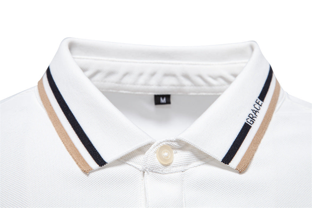 Men’s Summer Short-Sleeve Polo Shirt – Lapel Design, Business Casual Style
