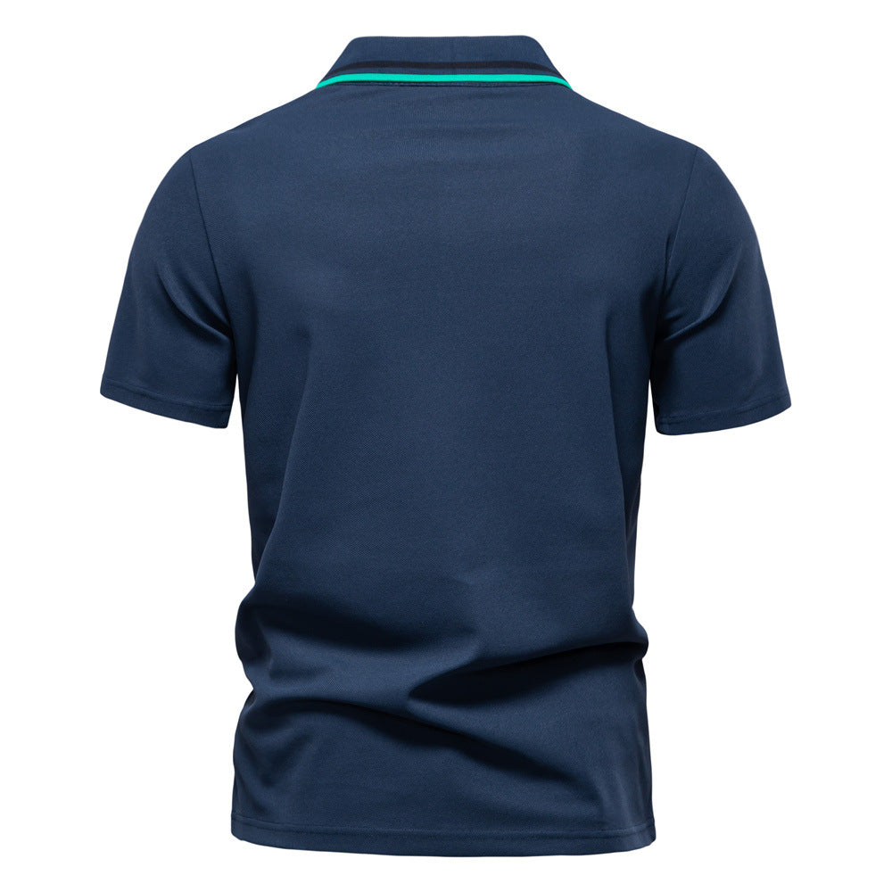 Men’s Summer Short-Sleeve Polo Shirt – Lapel Design, Business Casual Style