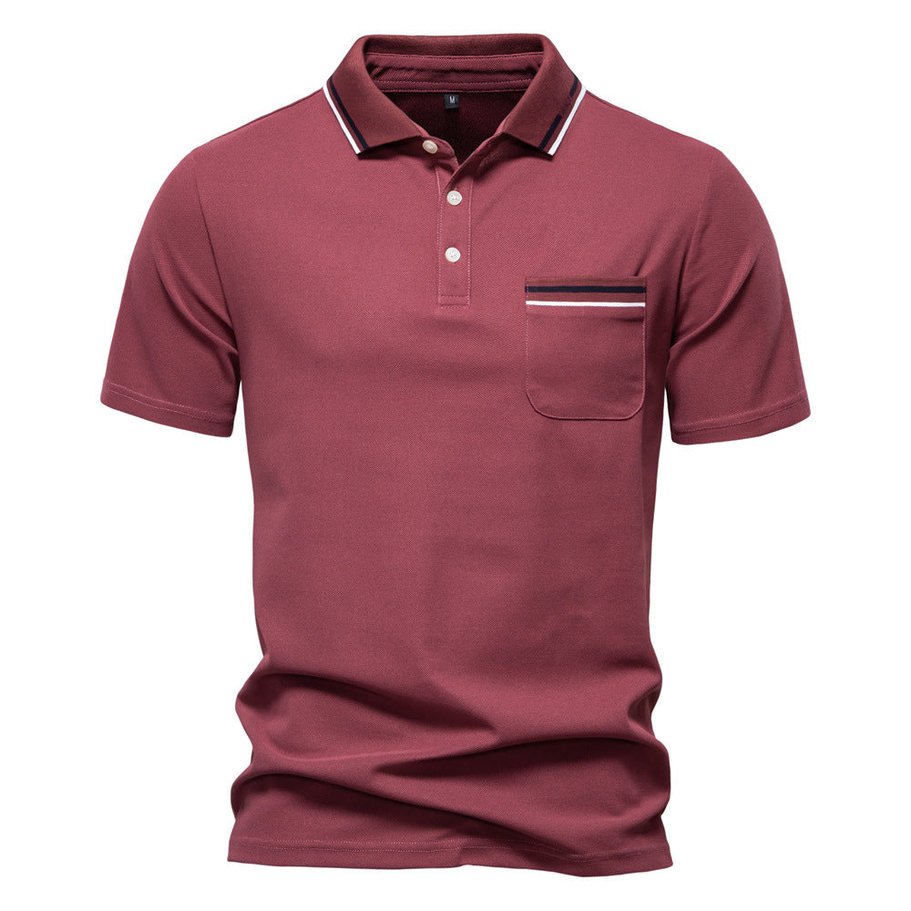 Men’s Summer Short-Sleeve Polo Shirt – Lapel Design, Business Casual Style