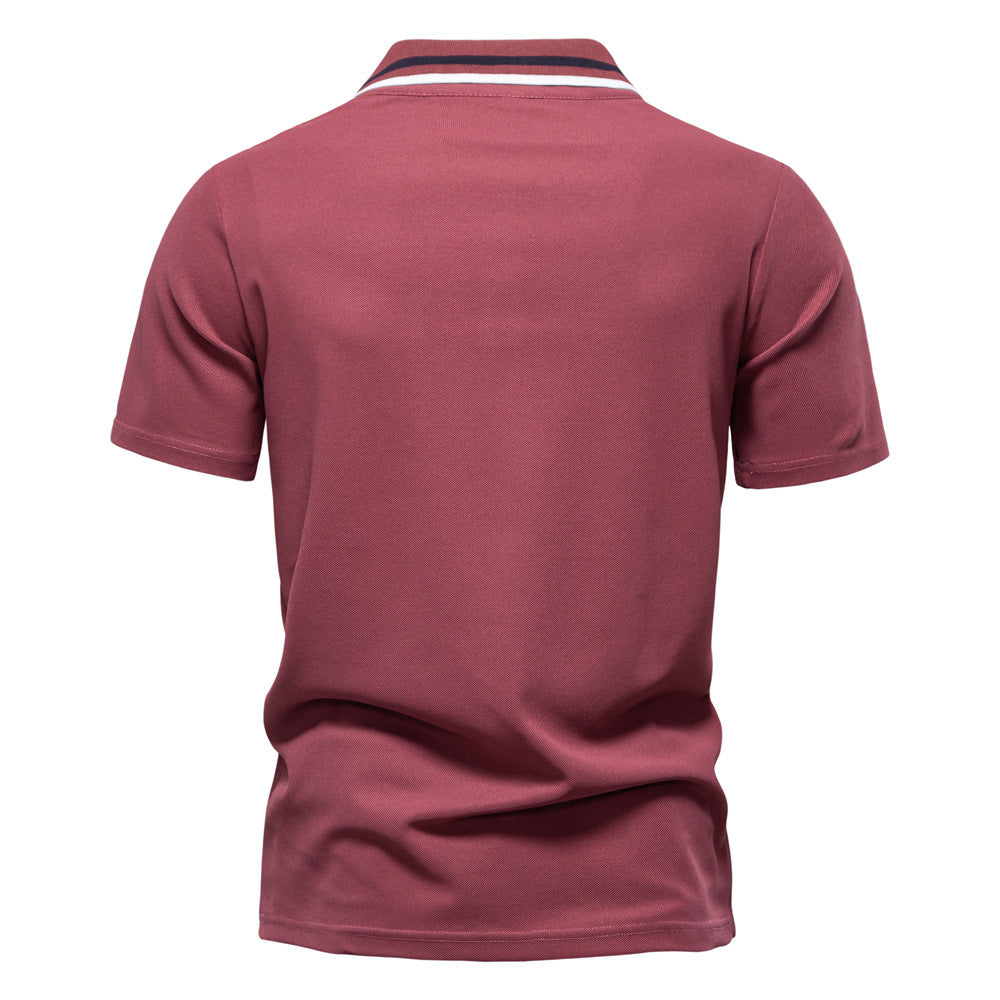 Men’s Summer Short-Sleeve Polo Shirt – Lapel Design, Business Casual Style