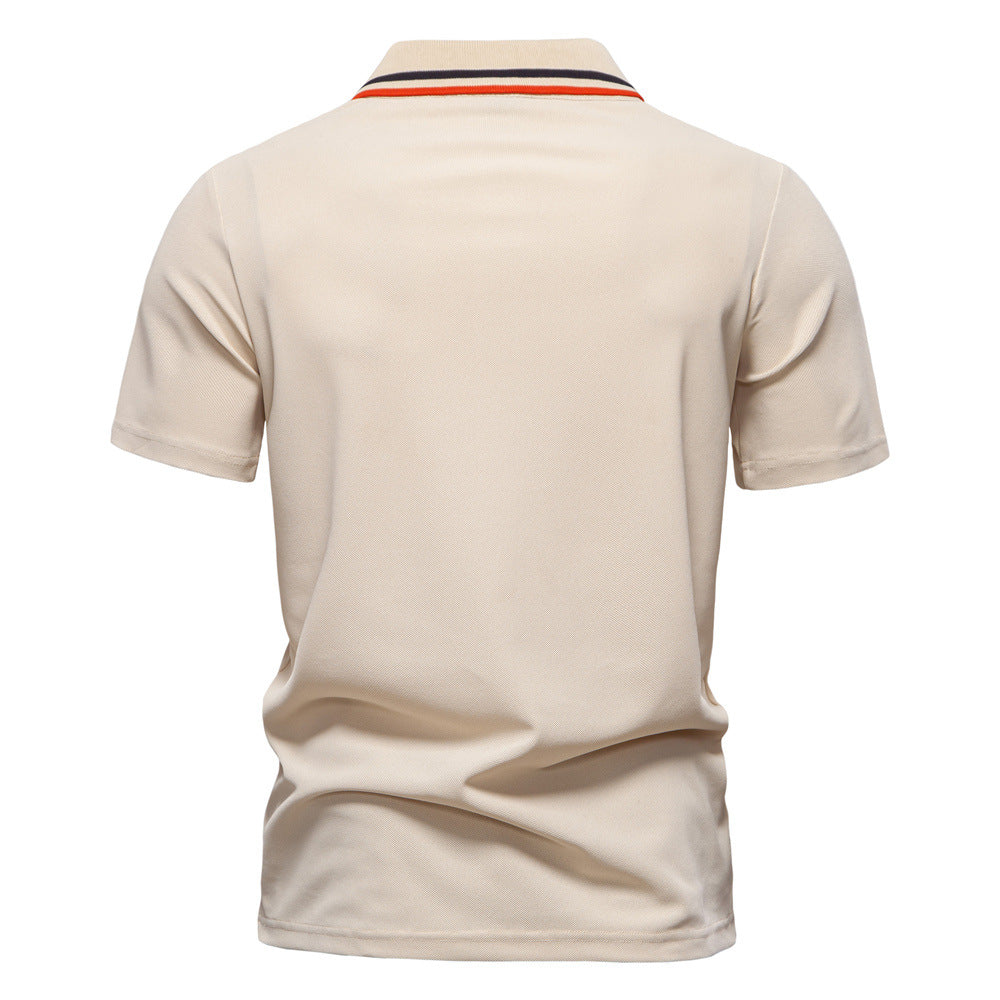 Men’s Summer Short-Sleeve Polo Shirt – Lapel Design, Business Casual Style