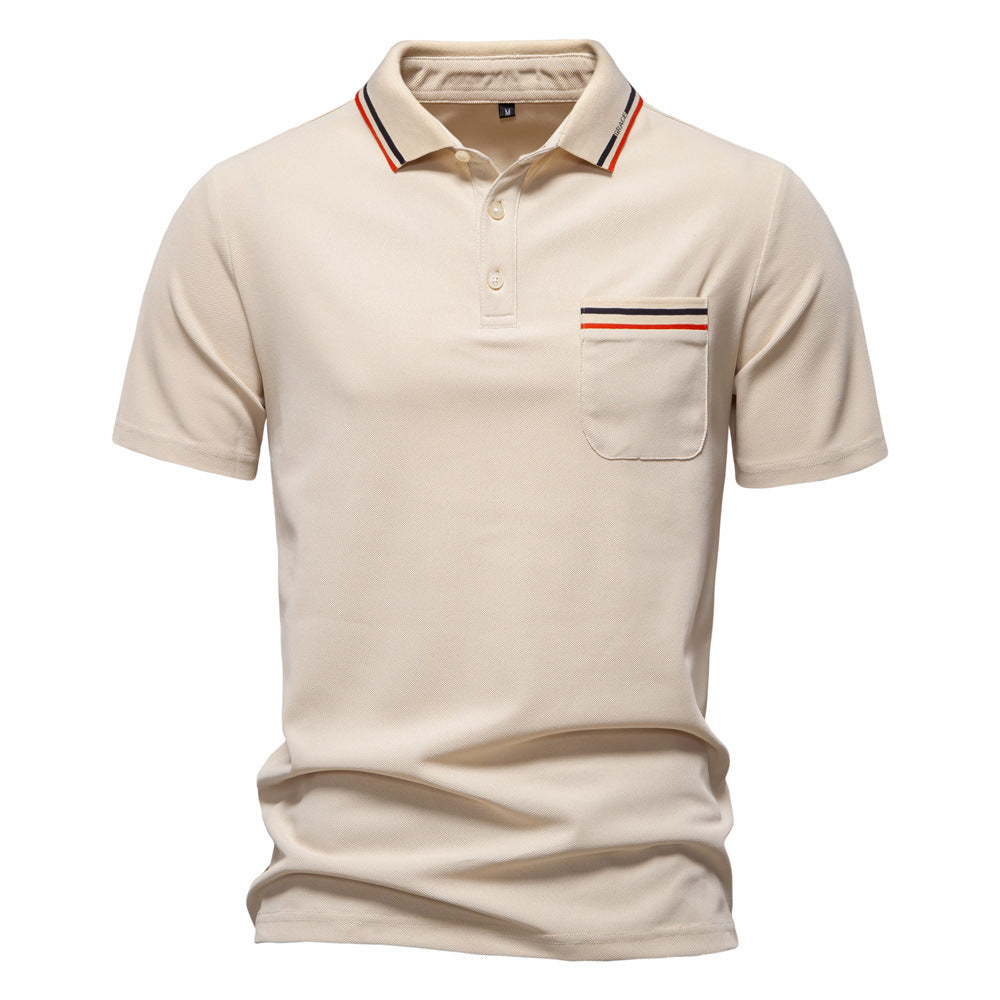 Men’s Summer Short-Sleeve Polo Shirt – Lapel Design, Business Casual Style