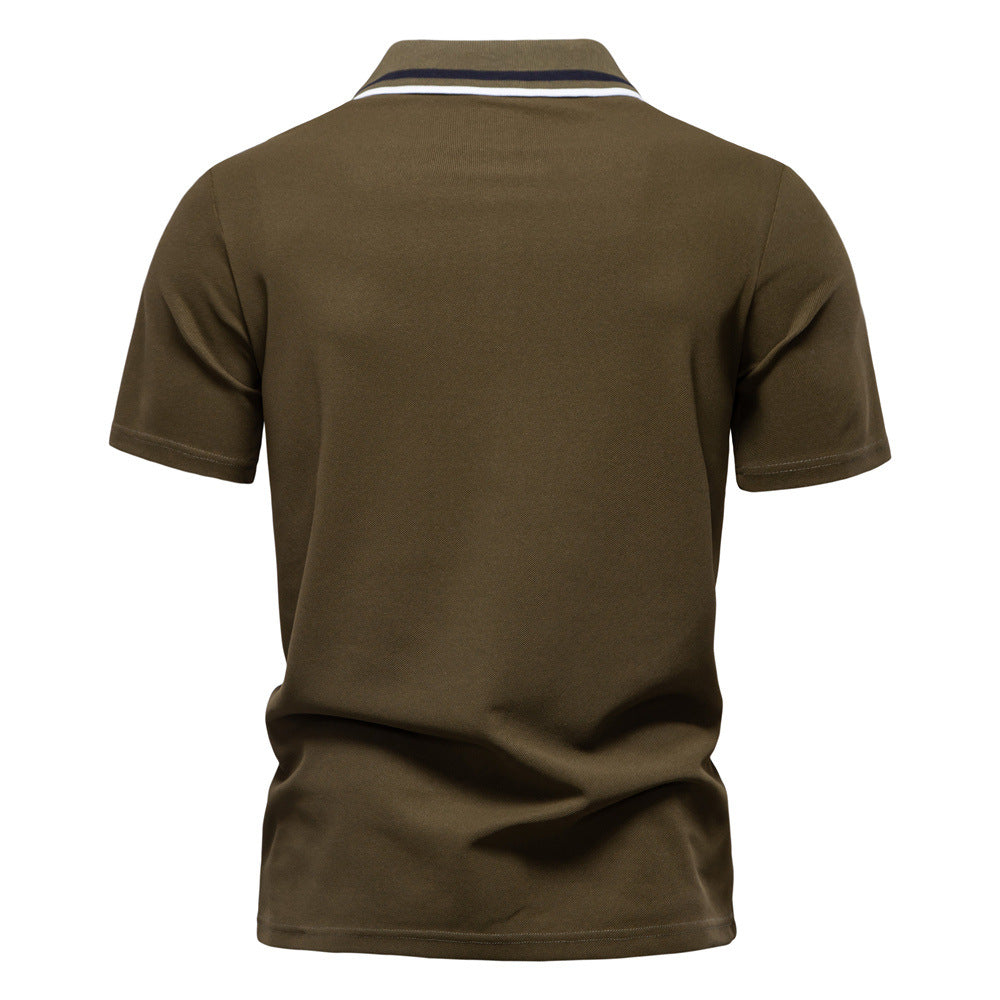Men’s Summer Short-Sleeve Polo Shirt – Lapel Design, Business Casual Style