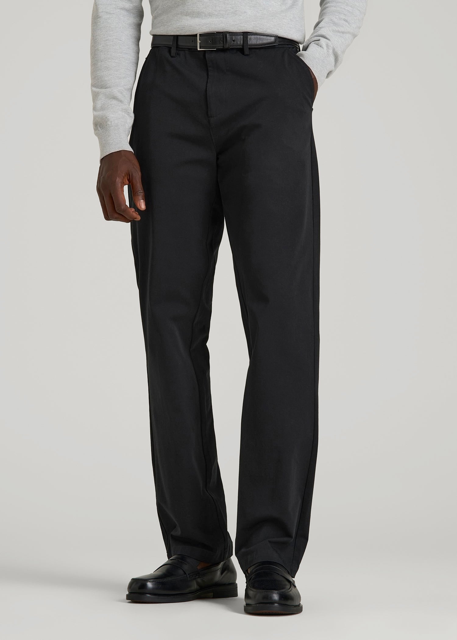 4 Way Stretch Commuter RELAXED Chino Pants for Tall Men in Black