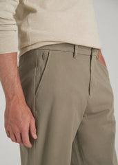 4-Way Stretch Commuter Straight Chino Pants for Tall Men in Dusty Khaki