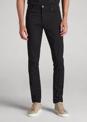 Carman TAPERED Fit Five Pocket Pants for Tall Men in Black