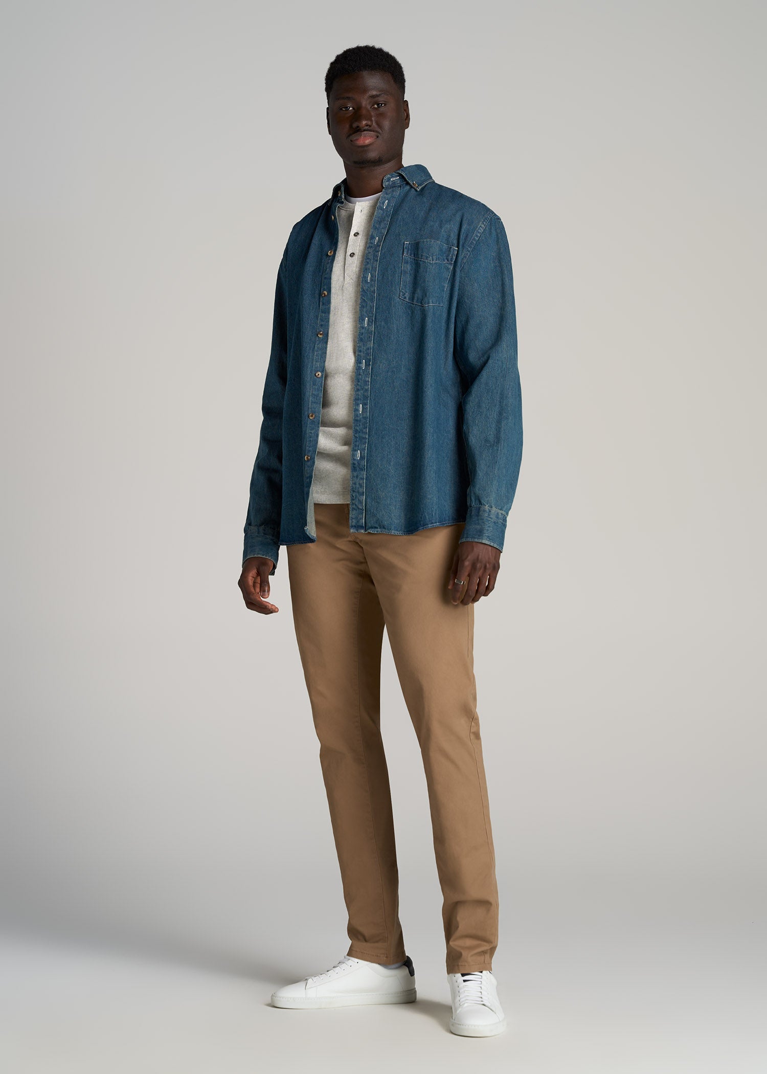 Carman TAPERED Fit Five Pocket Pants for Tall Men in Russet Brown