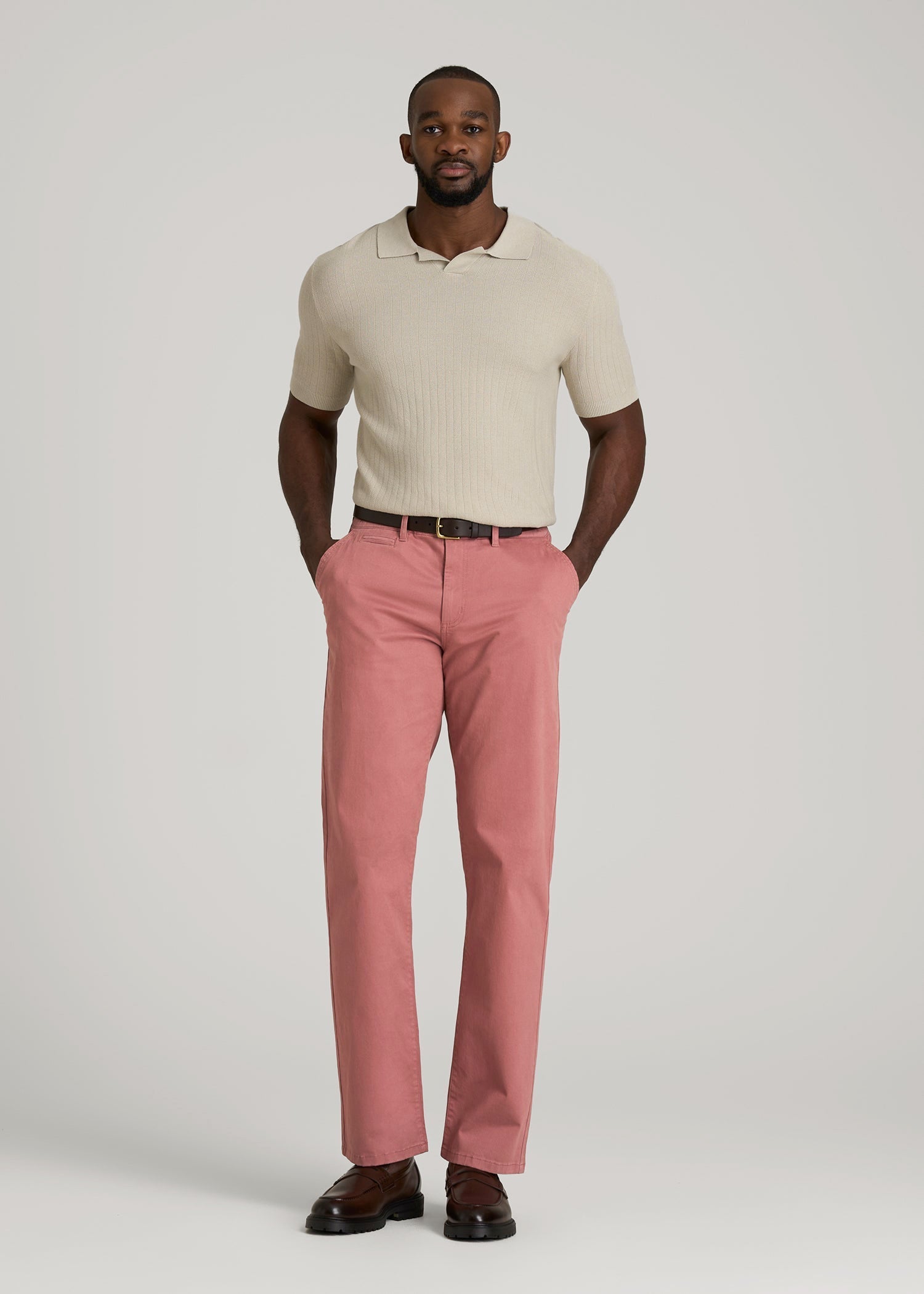 Mason Relaxed Chinos for Tall Men in Withered Rose