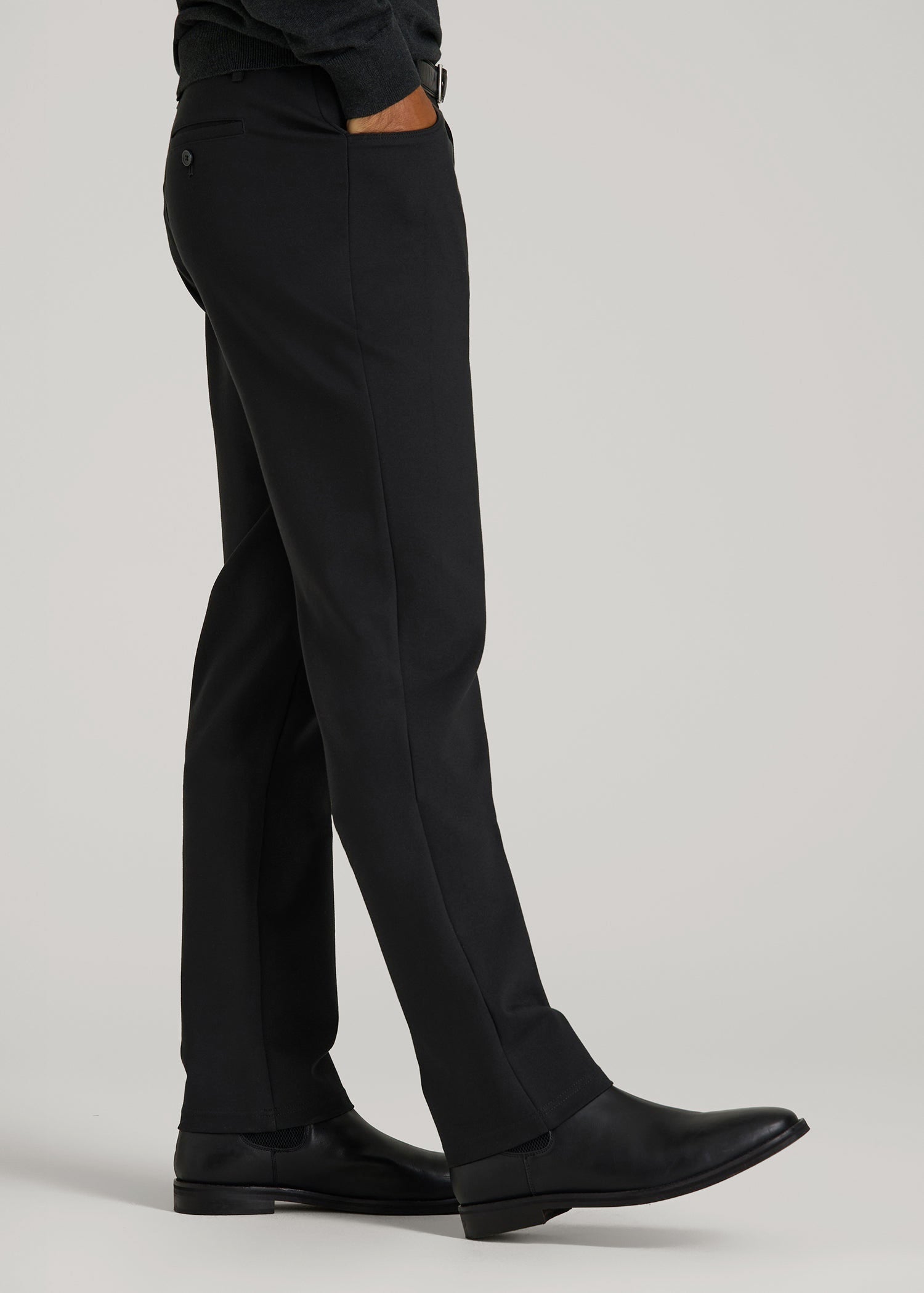 Flex Ponte Pants for Tall Men in Black