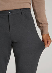 Flex Ponte Pants for Tall Men in Dark Charcoal Heather