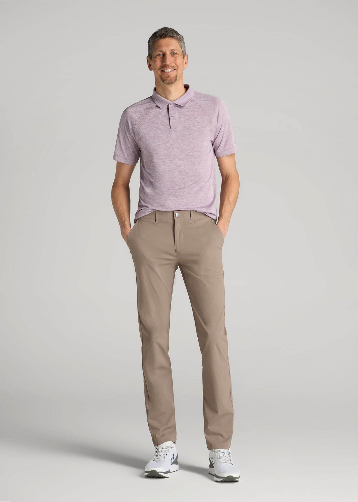 TAPERED FIT Traveler Chino Pants for Tall Men in Dark Sand