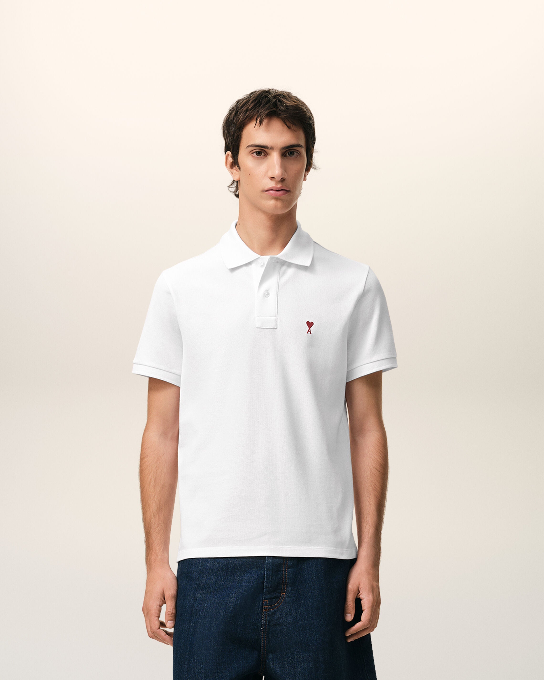 White Cotton polo with Ami De Coeur