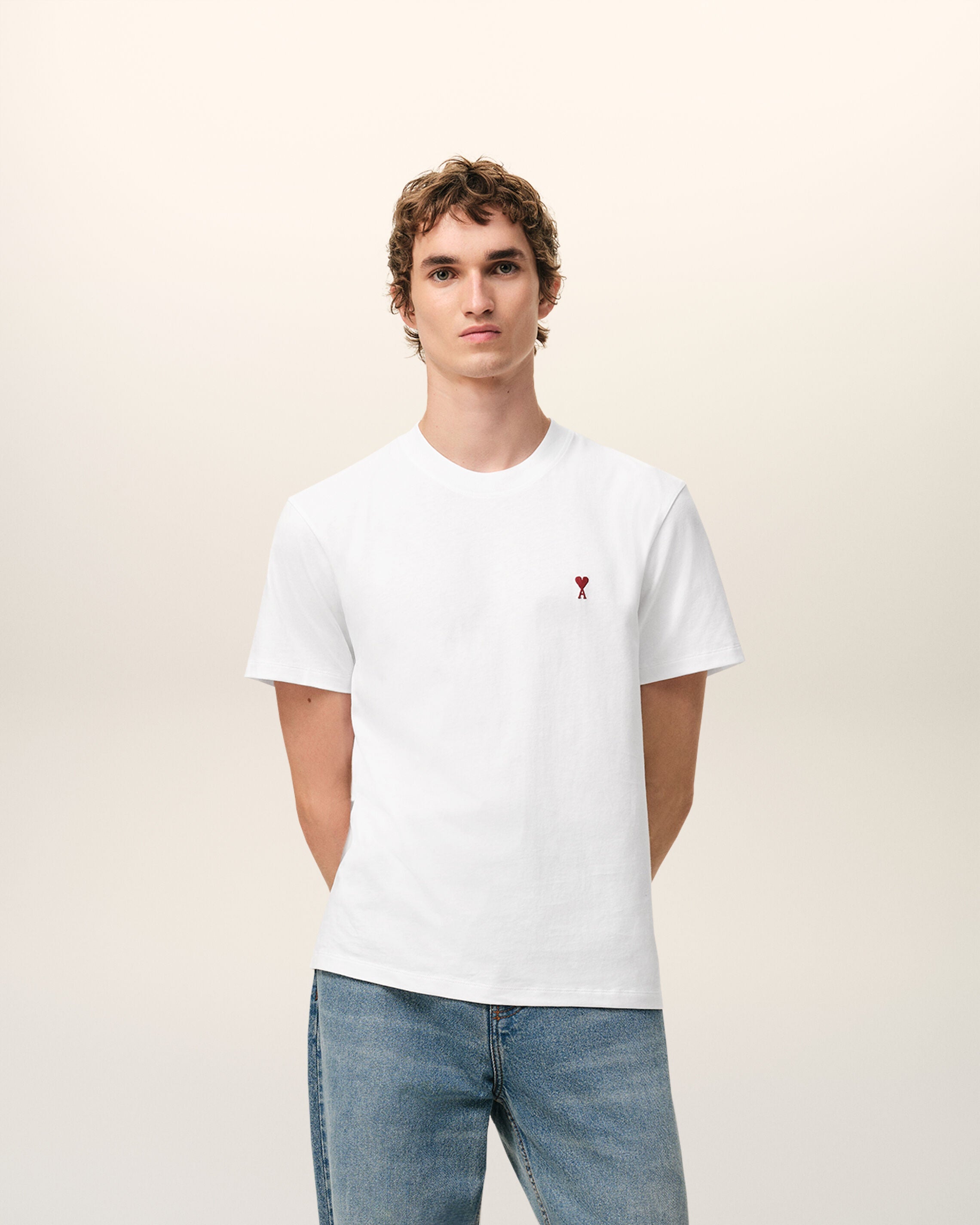 White cotton t-shirt with Ami de Coeur