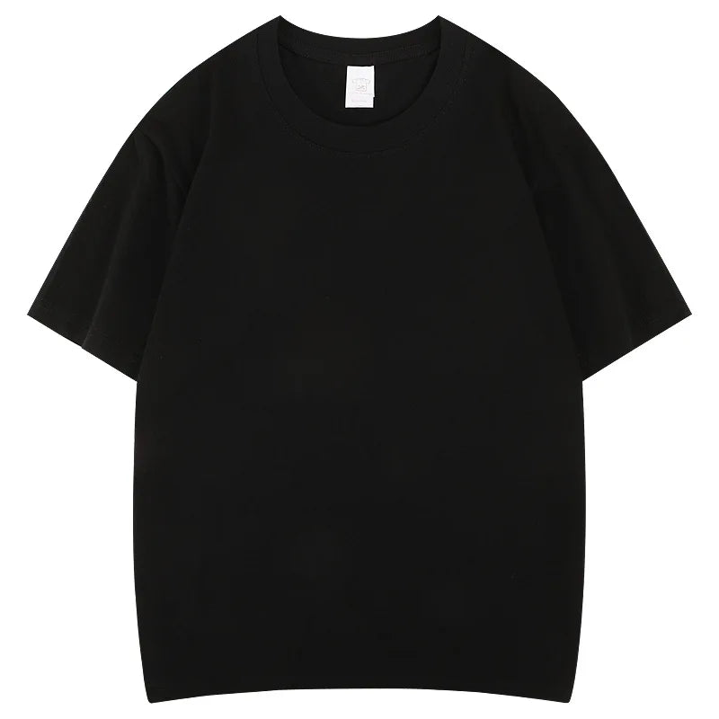 Cotton High Quality Unisex T-shirt 100% Cotton Summer Oversized Men's T-shirt Round Neck Solid Color Blank T-shirt for Men