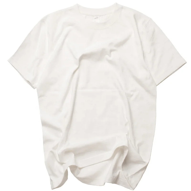 Summer Fashion Solid Color Cotton T-shirt Men's Trendy Crew Neck Short-Sleeve Top