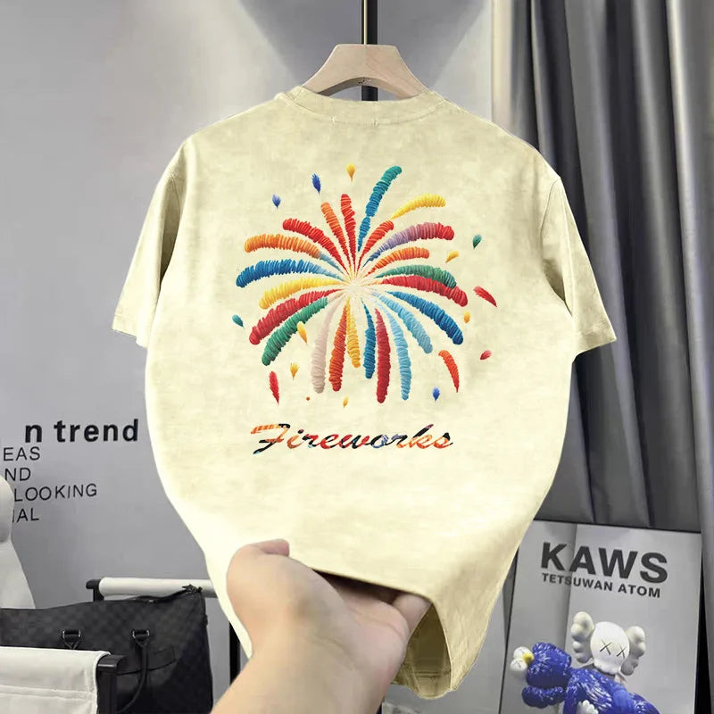 New Tie-Dye Old Style Trendy Short-Sleeved T-Shirt Men's European Style Slim-Fit Trendy Brand Summer Men's T-Shirt