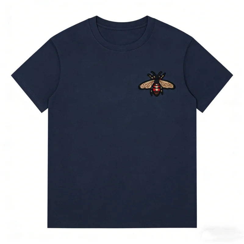 Cotton Embroidery Insect Short-sleeved T-shirt Distinctive Trendy Cotton T-shirt for Boys