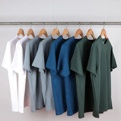 Summer Fashion Solid Color Cotton T-shirt Men's Trendy Crew Neck Short-Sleeve Top