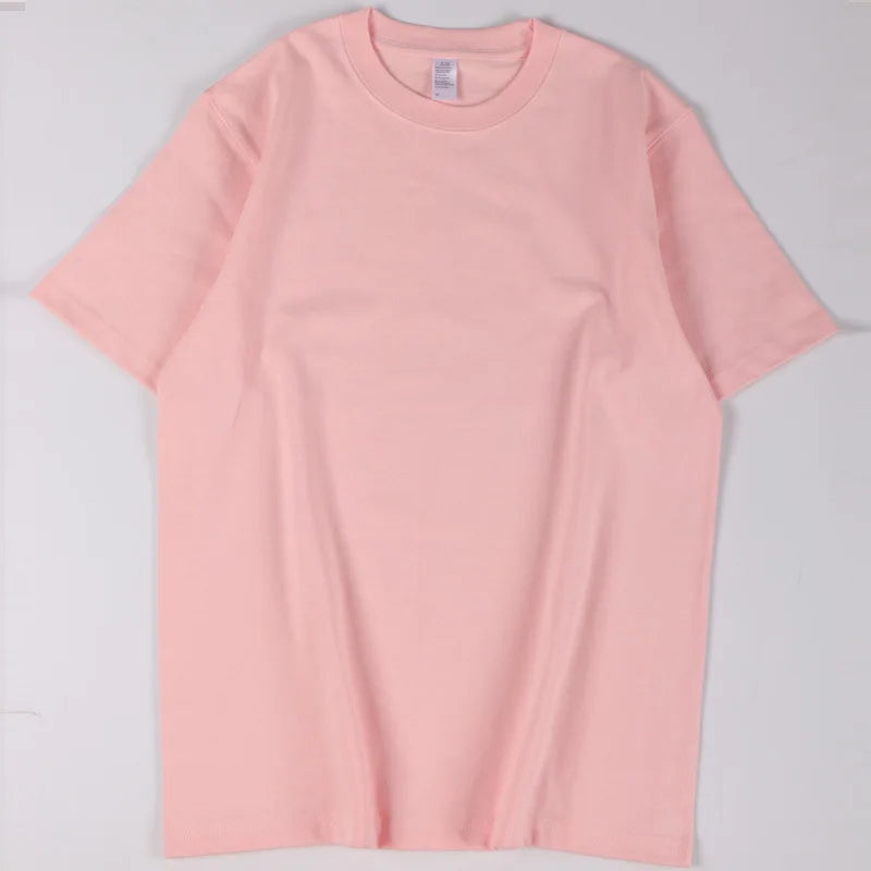 Summer Fashion Solid Color Cotton T-shirt Men's Trendy Crew Neck Short-Sleeve Top