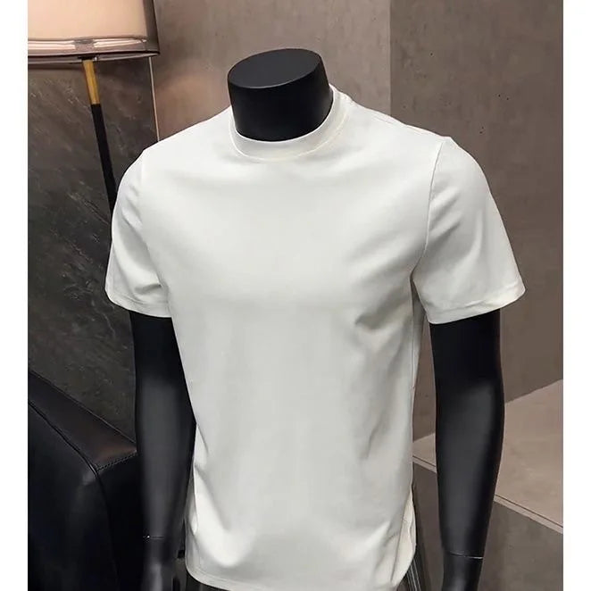 Summer New Men's Sorona Fabric T-shirt Cool Touch Antibacterial Quick Dry Regular Shoulder Short Sleeve Tee