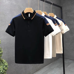 Trendy Brand Contrast Color Men's Polo Shirt New Men's Short-sleeved T-shirt