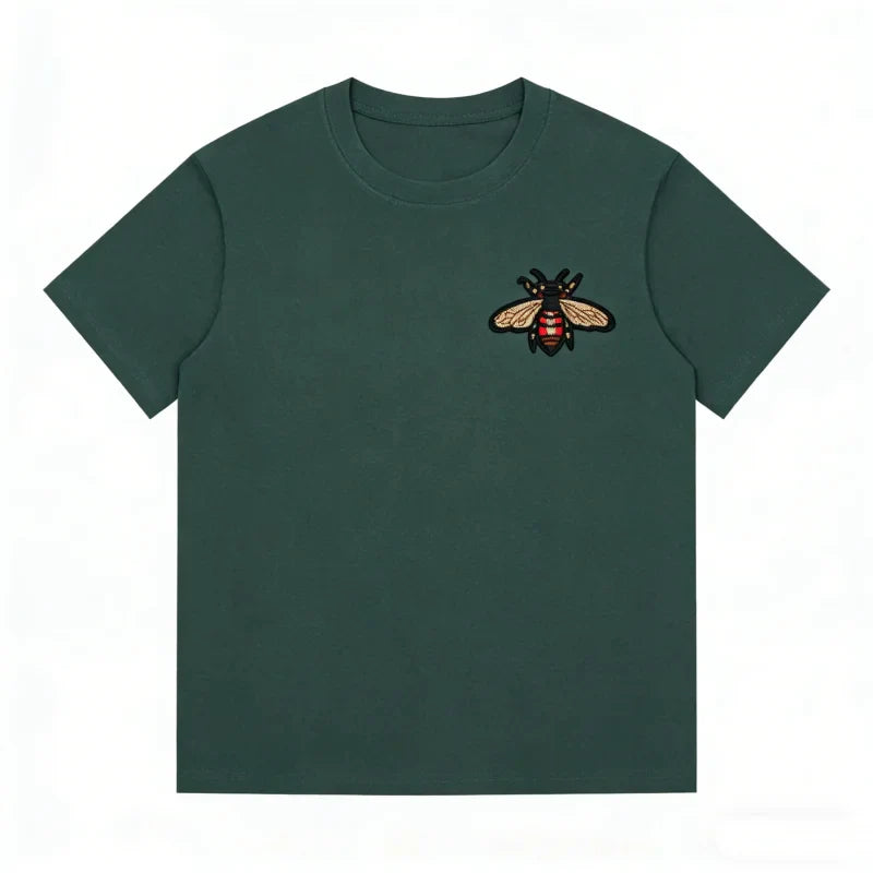 Cotton Embroidery Insect Short-sleeved T-shirt Distinctive Trendy Cotton T-shirt for Boys