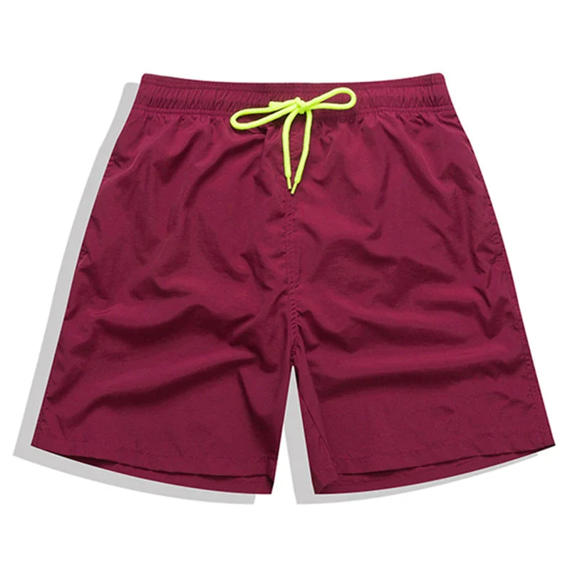 Datifer Brand Summer Men Shorts Fashion Nylon Solid Mesh Liner Drawstring For Swimsuits Male Surf Sports Shorts