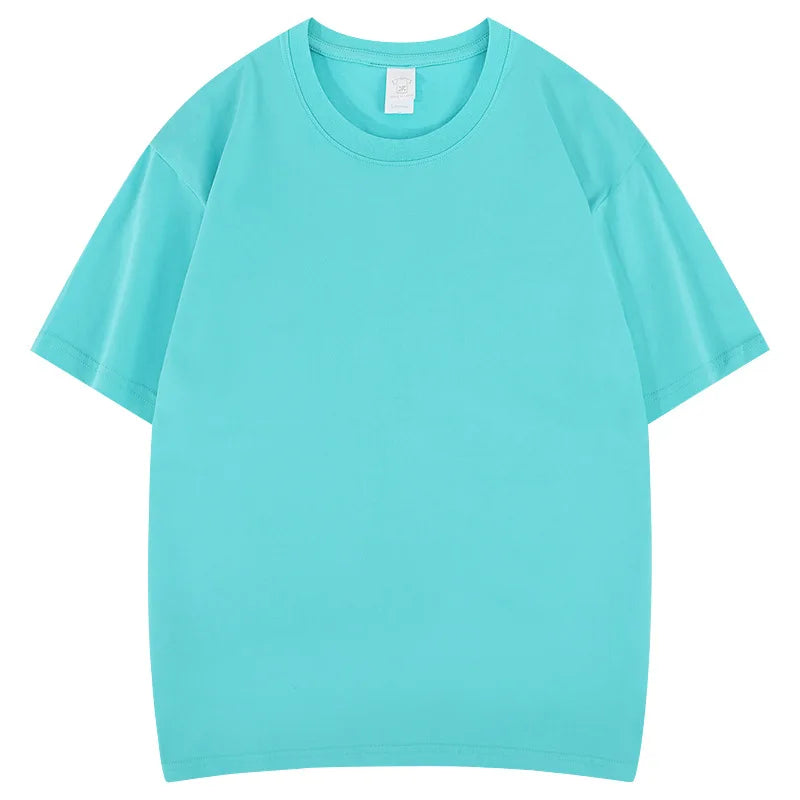 Cotton High Quality Unisex T-shirt 100% Cotton Summer Oversized Men's T-shirt Round Neck Solid Color Blank T-shirt for Men