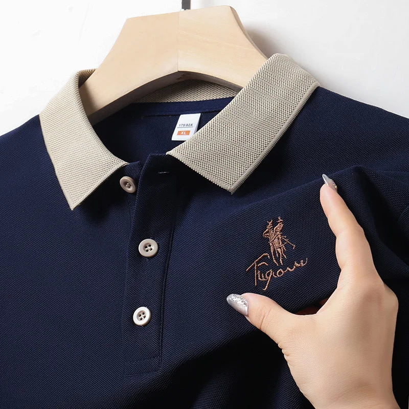 Summer Trending Breathable Short-Sleeved Lapel T-Shirt Men Casual Style Polo Shirts