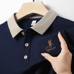 Summer Trending Breathable Short-Sleeved Lapel T-Shirt Men Casual Style Polo Shirts