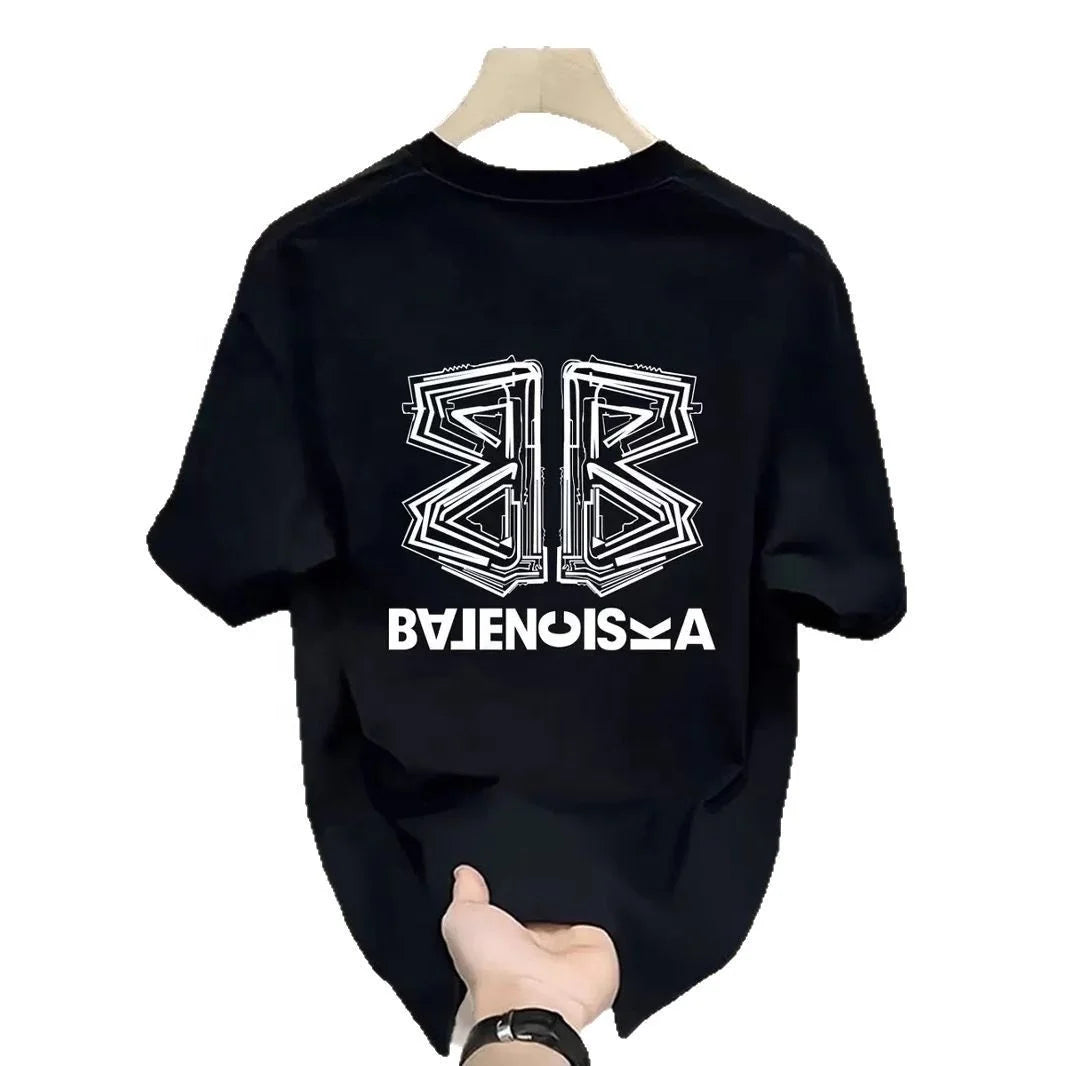 Unisex Casual Short-Sleeve Cotton T-Shirt - Summer Trendy Brand Printed Design Loose Fit & Versatile Crew Neck Stylish Top