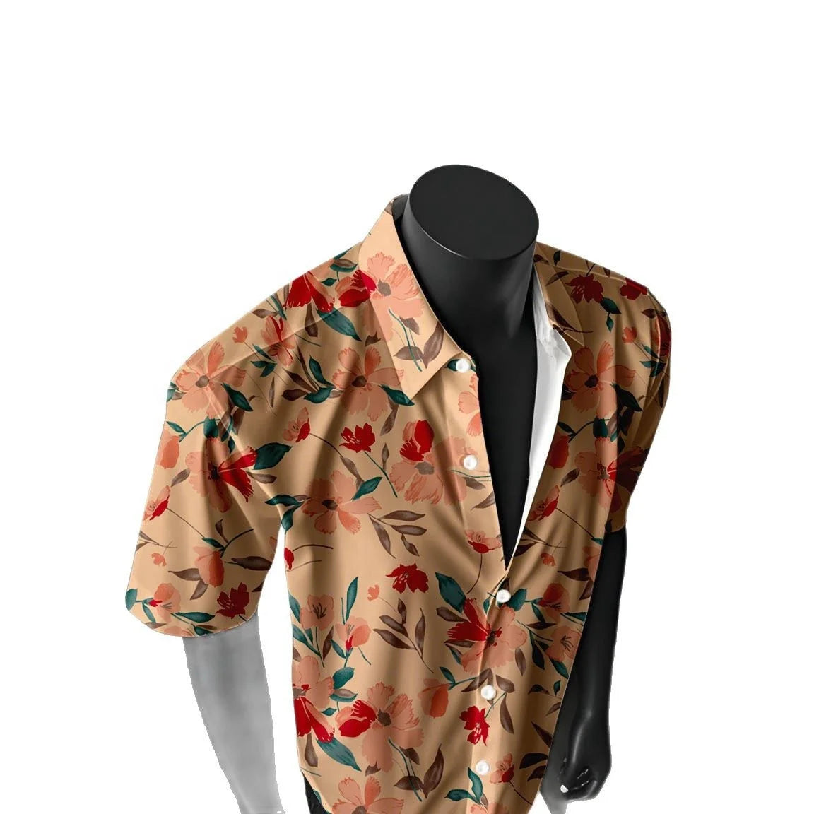 Men's Hawaiian Floral Short-Sleeve Shirt - Summer American Retro Ideal for Thai Getaways Beach Outfits & Coastal Styles