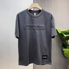 Summer Loose Hong Kong Style Short-sleeved Men's T-shirt Trendy Half-sleeved Top Korean Style  All-match Men's T-shirt