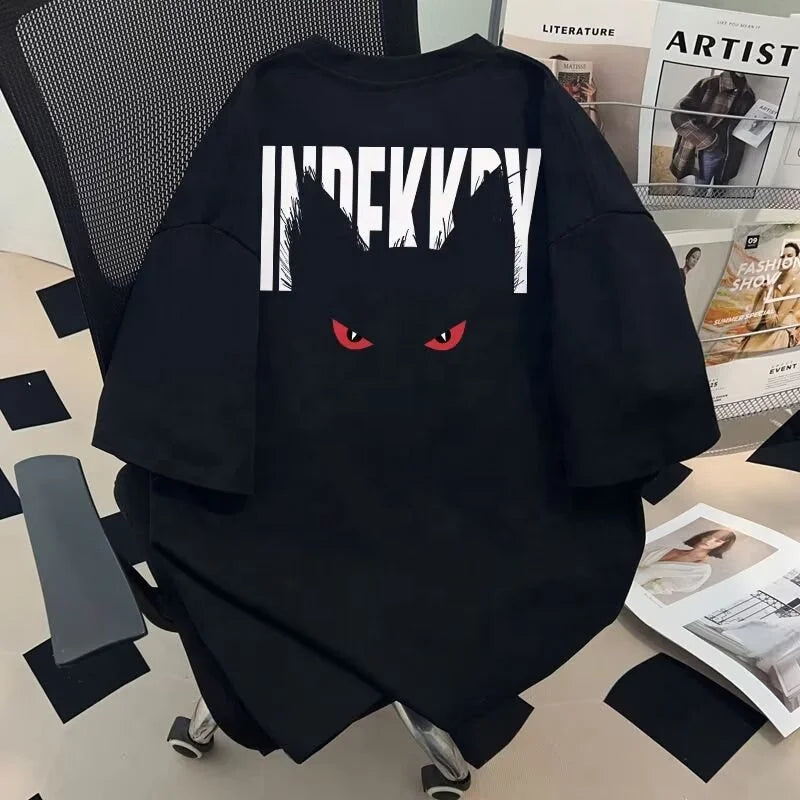 New American Style Trendy Brand Letter Printed Short-sleeved Men's T-shirt Summer Cotton Loose Casual Top for Men